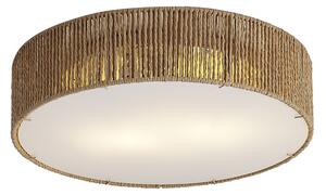 Lampa sufitowa Japandi naturalna z abażurem 38 cm 2-źródła światła - Luz