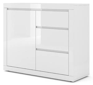Biała komoda z 3 szufladami i szafką - Mosanti 4X