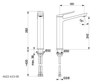 Bateria umywalkowa KFA ARMATURA Amazonit 4622-613-00 Chrom