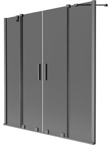 Mexen Velar Duo parawan nawannowy 2-skrzydłowy rozsuwany 160 x 150 cm, grafit, gun gray szczotkowany - 896-160-000-42-66