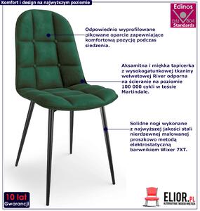 Zielone stylowe tapicerowane krzesło pikowane N9-E99