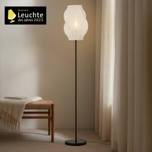 Lampa stojąca Tovina Lucande, biały / opal, salon / jadalnia, tkanina / materiał / jedwab, skandynawski