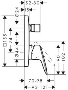 Bateria wannowa podtynkowa HANSGROHE Logis 71405000 Chrom