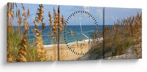 Obraz - Plaża (z zegarem) (90x30 cm)