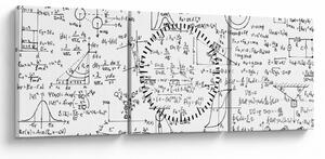 Obraz - Wzory (z zegarem) (90x30 cm)