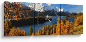 Obraz - Jesień w Alpach (z zegarem) (90x30 cm)