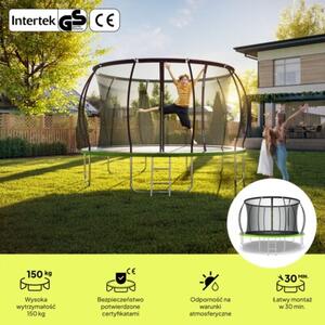 Trampolina ogrodowa z siatką wewnętrzną dla dzieci z drabinką 12FT 374cm Zipro Jump Pro Premium