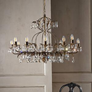 Żyrandol Teresa ONLI, możliwość ściemniania, brązowy / mosiężny, salon / jadalnia, metal, antyczny