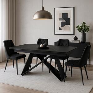Stół Rozkładany Prostokątny VICTOR 160-240 cm Ceramiczny Czarny do Jadalni Nowoczesny Loft