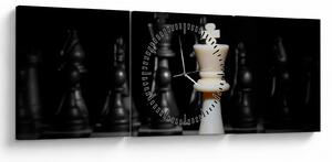 Obraz - Szachy (z zegarem) (90x30 cm)