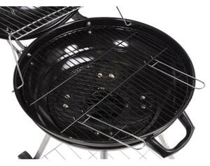 Grill ogrodowy węglowy TOYA 99584 Zamykany, okrągły, kółka, termometr, popielnik