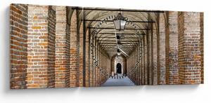 Obraz - Korytarz 3D (z zegarem) (90x30 cm)