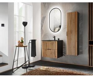 Szafka pod umywalkę XILO BLACK WOTAN 82 60cm czarna/dąb