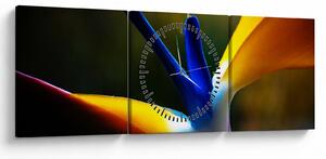 Obraz - Egzotyczny kwiat (z zegarem) (90x30 cm)
