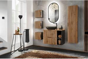 Szafka pod umywalkę XILO BLACK WOTAN 82 60cm czarna/dąb