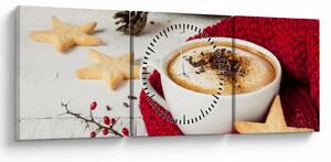 Obraz - Cappuccino (z zegarem) (90x30 cm)