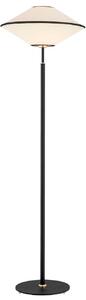 Wysoka lampa podłogowa Troy - beżowy abażur, czarna podstawa