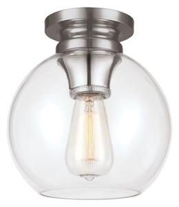 Srebrna lampa sufitowa Tabby - szklany klosz, klasyczna