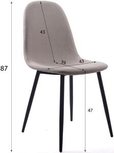 Ciemnoszare gładkie krzesło tapicerowane - Ipos