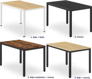 Czarny stół na metalowych nogach 120x60 - Ativ