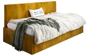 Musztardowe łóżko tapicerowane Somma 4X - 3 rozmiary