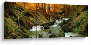 Obraz - Las (z zegarem) (90x30 cm)