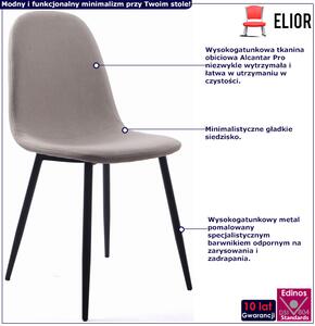 Beżowe krzesło do stołu tapicerowane tkaniną - Ipos