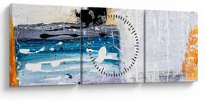 Obraz - Abstrakcyjne pociągnięcia (z zegarem) (90x30 cm)