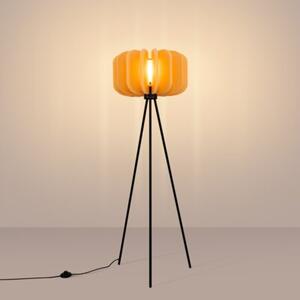 Lampa podłogowa nowoczesna nastrojowa trójnóg żółta filcowa 1xE27 15W MULA Sollux Lighting