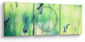 Obraz - Szczegół łąki (z zegarem) (90x30 cm)