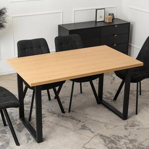 Stół Prostokątny GLOS 135 cm Dąb Złoty/Czarny do Jadalni Nowoczesny Loft