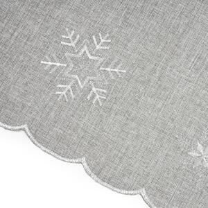 Obrus świąteczny Płatki śniegu szary, 35 x 160 cm, 35 x 160 cm