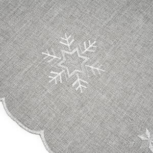 Obrus świąteczny Płatki śniegu szary, 35 x 160 cm, 35 x 160 cm