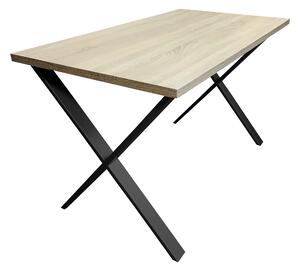 Stół do salonu kuchni 70x120x28 LOFT X czarny Dąb Sonoma