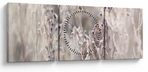 Obraz - Roślina (z zegarem) (90x30 cm)