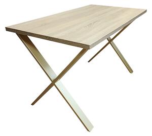 Stół do salonu kuchni 70x120x28 LOFT X złoty Dąb Sonoma