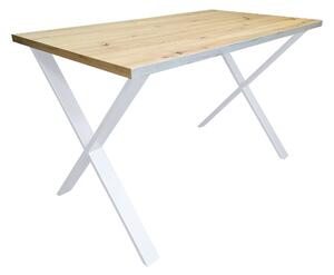 Stół do salonu kuchni 70x120x28 LOFT X biały Dąb Craft