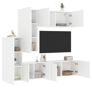 5-częściowy zestaw mebli TV, biały, materiał drewnopochodny