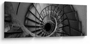 Obraz - Schody (z zegarem) (90x30 cm)