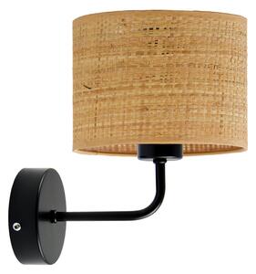 Kinkiet w stylu boho VERONICA RATTAN czarno-beżowy