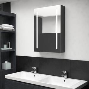 Szafka łazienkowa z lustrem i LED, lśniąca czerń, 50x13x70 cm