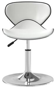 Krzesło stołowe, białe, obite sztuczną skórą