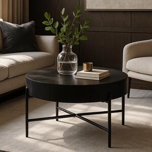 Stolik Kawowy BELIEF 79,5 cm Czarny Nowoczesny Loft