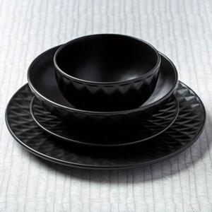 Talerz deserowy ceramiczny czarny SOHO 20 cm