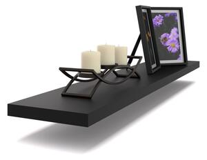 Półka Wisząca STIVMEBLE Ścienna 80 cm na książki zdjęcia 80x15x1,8 cm Czarny Mat