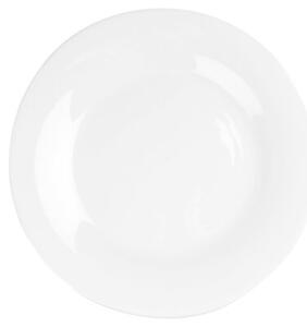 Talerze obiadowe płytkie szklane białe 25,5 cm 6 szt