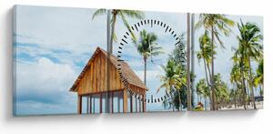 Obraz - Plaża (z zegarem) (90x30 cm)