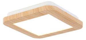 Zewnetrzna Plafondlamp hout 17 cm vierkant incl. LED 3-staps dimbaar IP44 - Linda Oswietlenie zewnetrzne