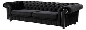 Sofa 4-osobowa glamour czarna CHESTER