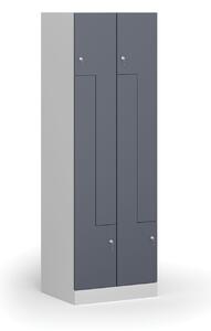 Szafka ubraniowa Z, 4 szafki, 1850 x 600 x 500 mm, zamek cylindryczny, drzwi beżowe